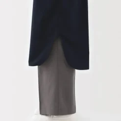 Women's Washed Broadcloth Stand Collar Long-Sleeve Dress