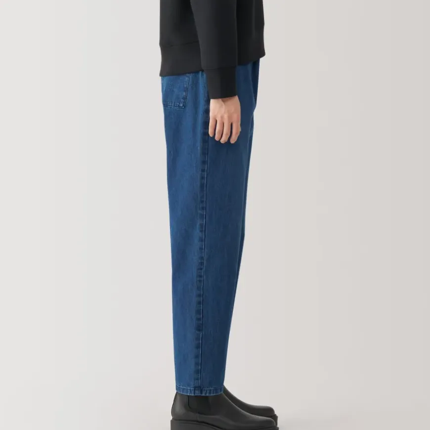 Women's Washed Denim Easy Tapered Pants