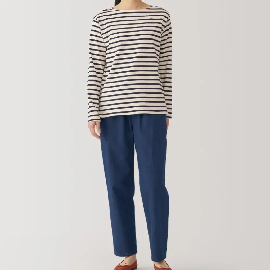 Women's Washed Denim Easy Tapered Pants