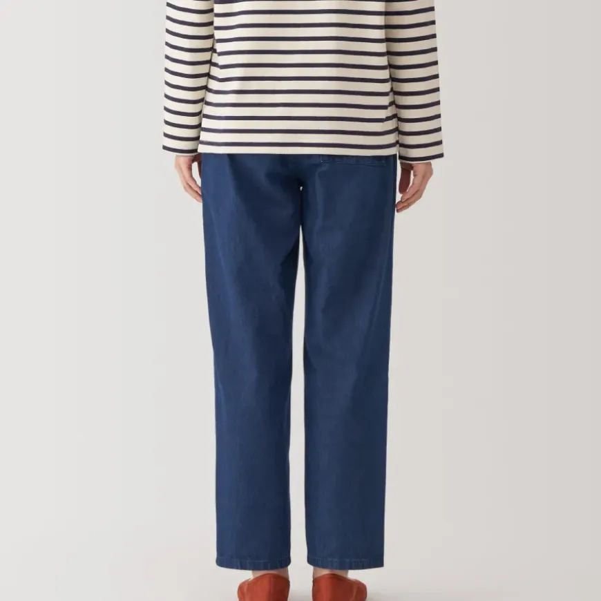 Women's Washed Denim Easy Tapered Pants