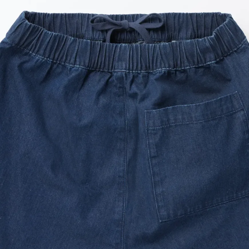 Women's Washed Denim Easy Tapered Pants