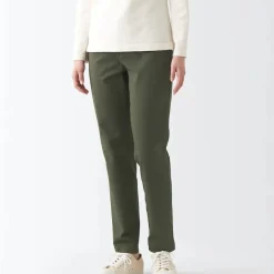Women's 4-Way Stretch Chino Slim Tapered Pants (L 32inch / 80cm)