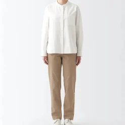 Women's 4-Way Stretch Chino Slim Tapered Pants (L 32inch / 80cm)