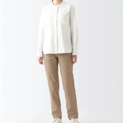 Women's 4-Way Stretch Chino Slim Tapered Pants (L 32inch / 80cm)