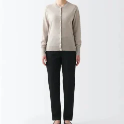 Women's 4-Way Stretch Chino Slim Tapered Pants (L 32inch / 80cm)