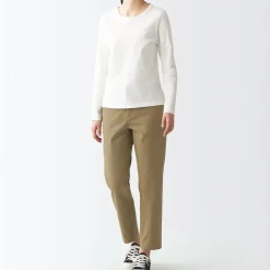 Women's 4-Way Stretch Chino Slim Tapered Pants (L 30inch / 75cm)