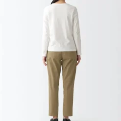 Women's 4-Way Stretch Chino Slim Tapered Pants (L 30inch / 75cm)