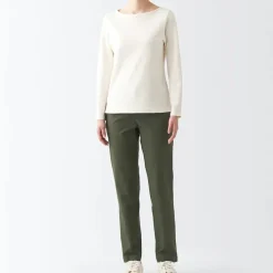 Women's 4-Way Stretch Chino Slim Tapered Pants (L 32inch / 82cm)