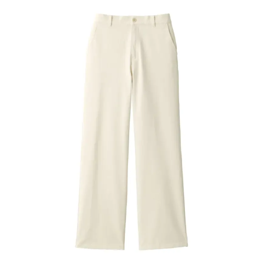 Women's 4-Way Stretch Chino Wide Straight Pants (L 32inch / 80cm)