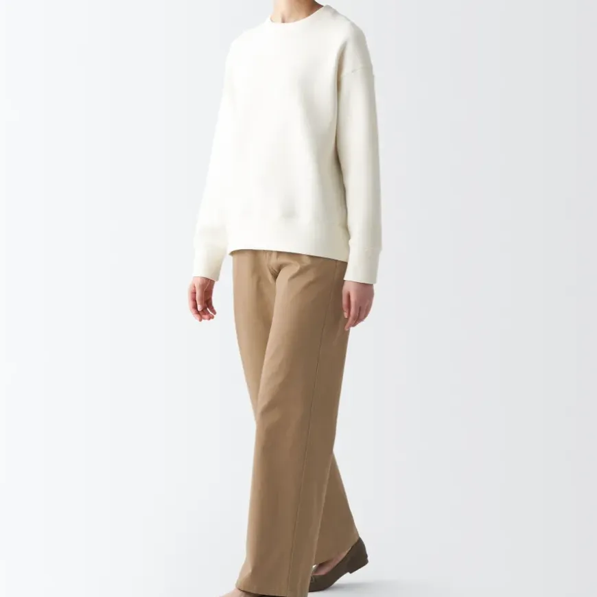 Women's 4-Way Stretch Chino Wide Straight Pants (L 32inch / 80cm)