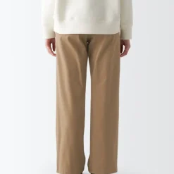 Women's 4-Way Stretch Chino Wide Straight Pants (L 32inch / 80cm)