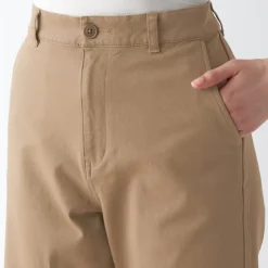 Women's 4-Way Stretch Chino Wide Straight Pants (L 32inch / 80cm)