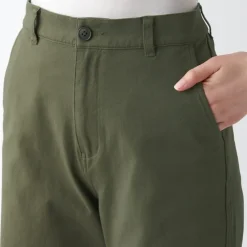 Women's 4-Way Stretch Chino Wide Straight Pants (L 32inch / 80cm)