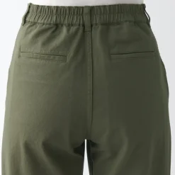 Women's 4-Way Stretch Chino Wide Straight Pants (L 32inch / 80cm)