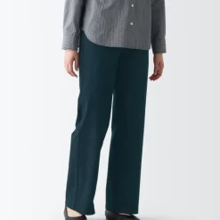 Women's 4-Way Stretch Chino Wide Straight Pants (L 32inch / 80cm)