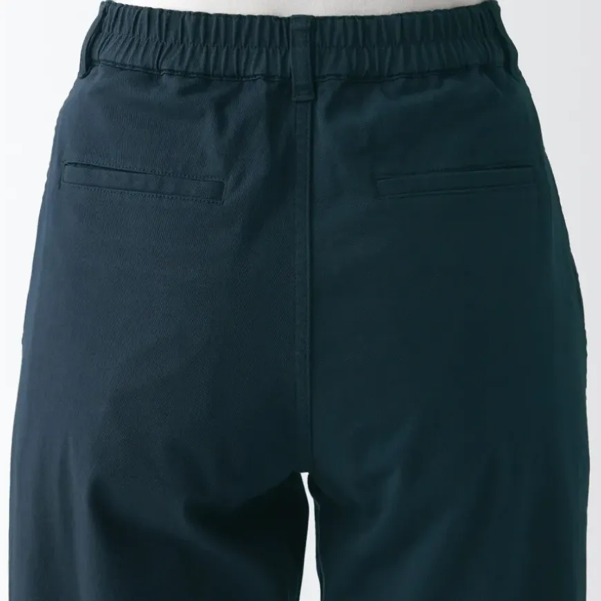 Women's 4-Way Stretch Chino Wide Straight Pants (L 32inch / 80cm)