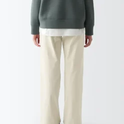Women's 4-Way Stretch Chino Wide Straight Pants (L 32inch / 80cm)