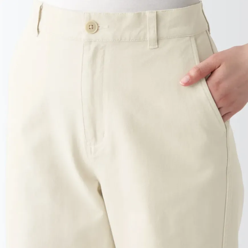 Women's 4-Way Stretch Chino Wide Straight Pants (L 32inch / 80cm)