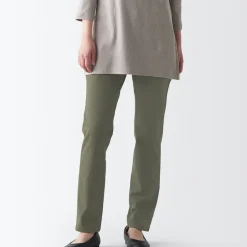 Women's 4-Way Stretch Chino Slim Tapered Pants (L 32inch / 80cm)