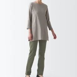 Women's 4-Way Stretch Chino Slim Tapered Pants (L 32inch / 80cm)